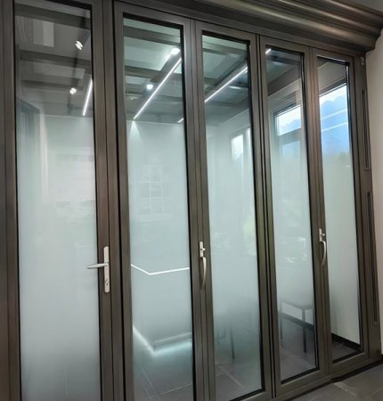Large opening glass folding door