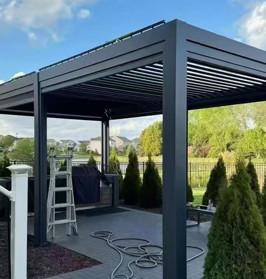 electric pergola roof system
