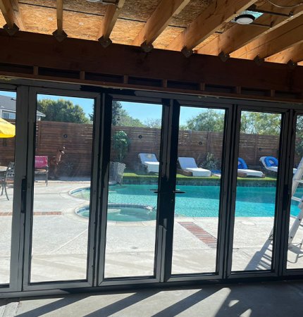 Fancy aluminum folding door for luxury spaces