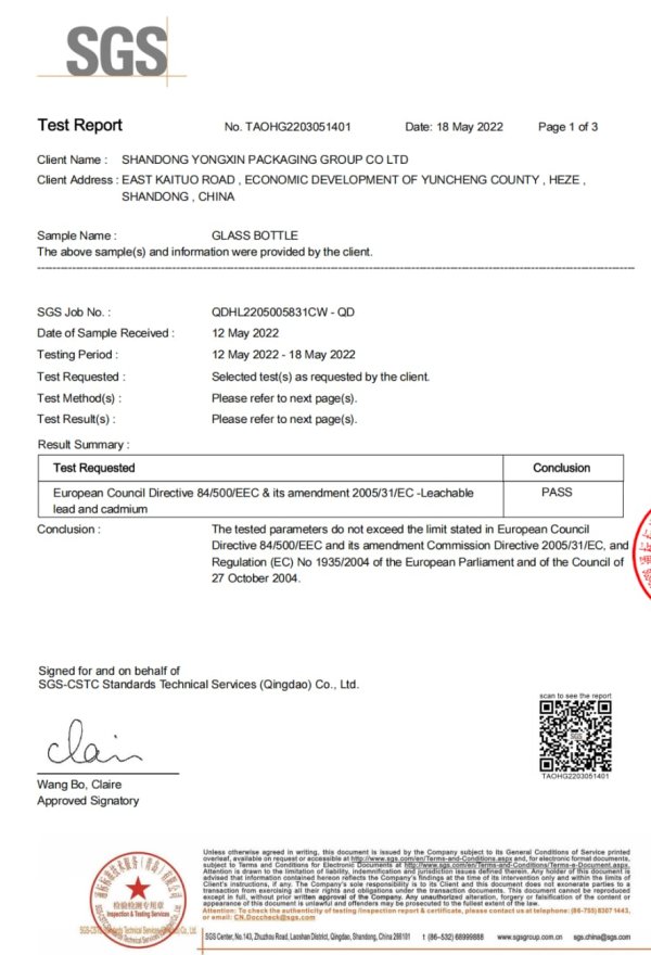 EU Food Contact Material Testing Report