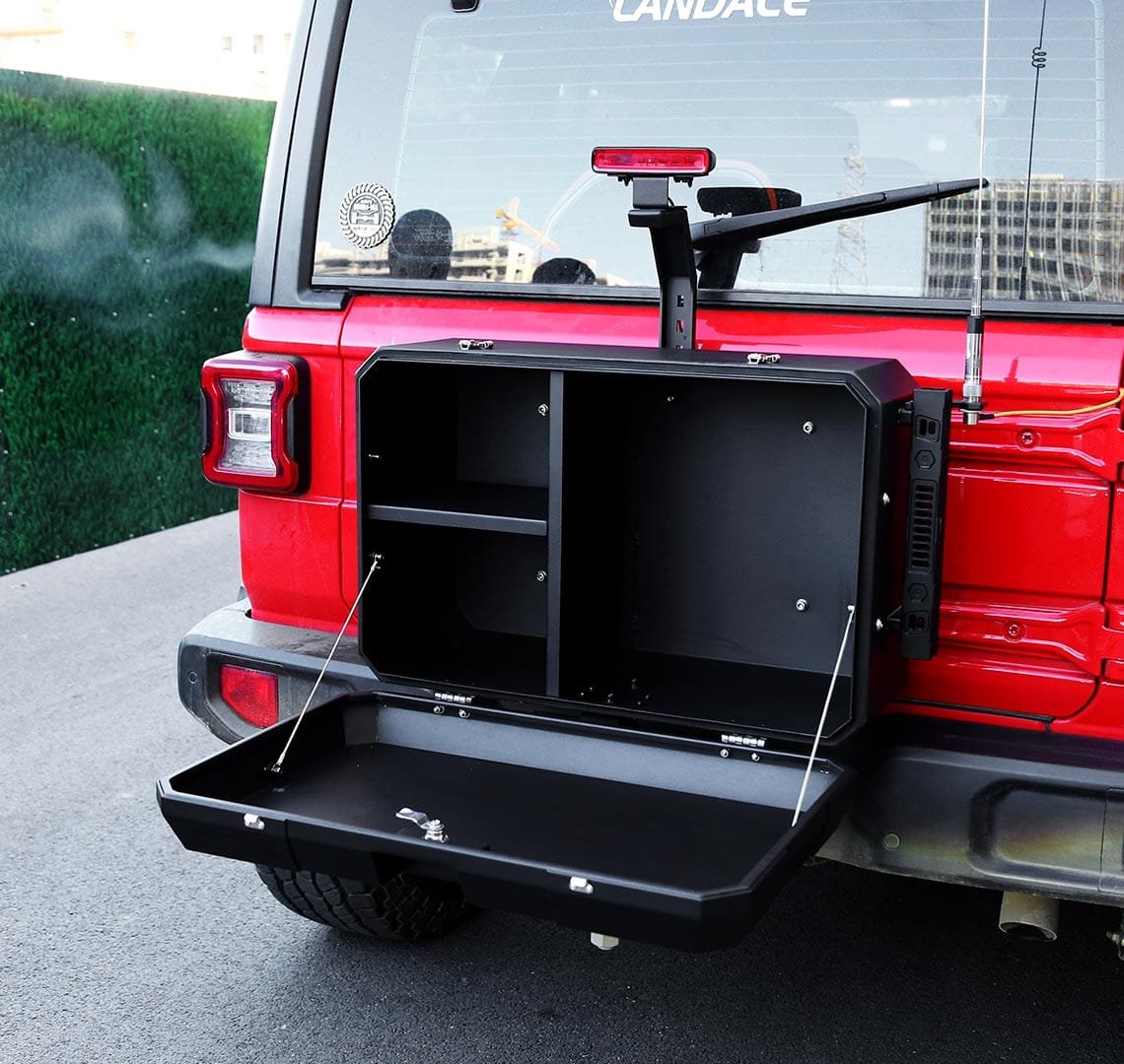 Jeep Wrangler Rubicon Tailgate Storage Box - Rugged & Organized Gear Carrier