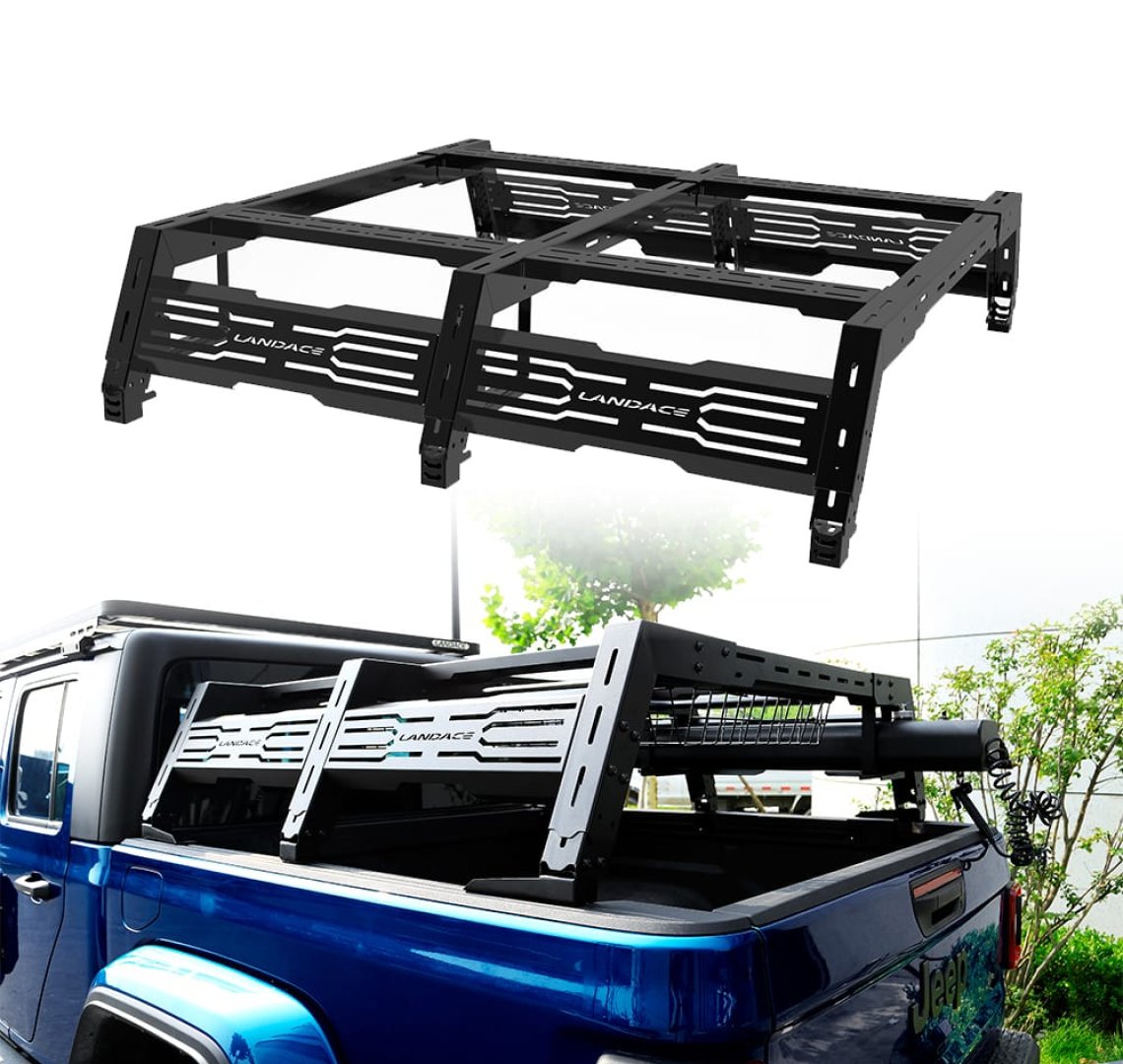 (1) Universal adjustable pickup bed rack