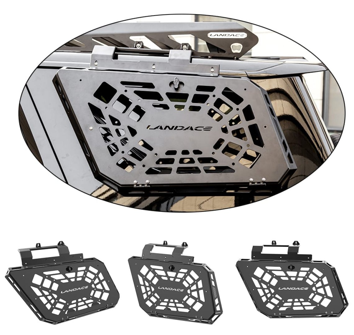 High-Quality Black Powder Coated Off-Road Rear Window Exterior MOLLE Panel
