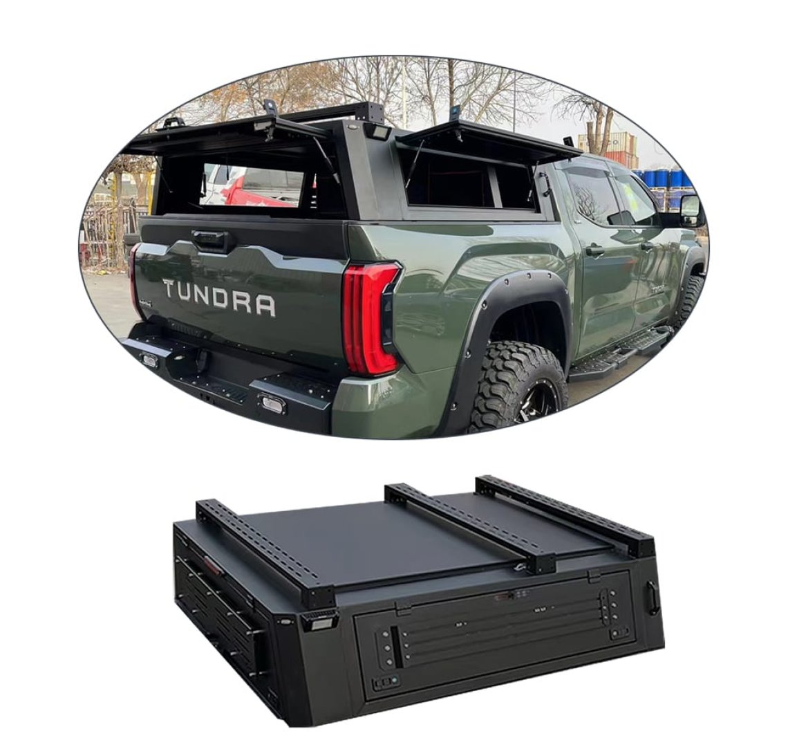 4X4 Auto Tundra Aluminum Alloy Bed Rack System | Hard Top Pickup Truck Canopy Upgrade