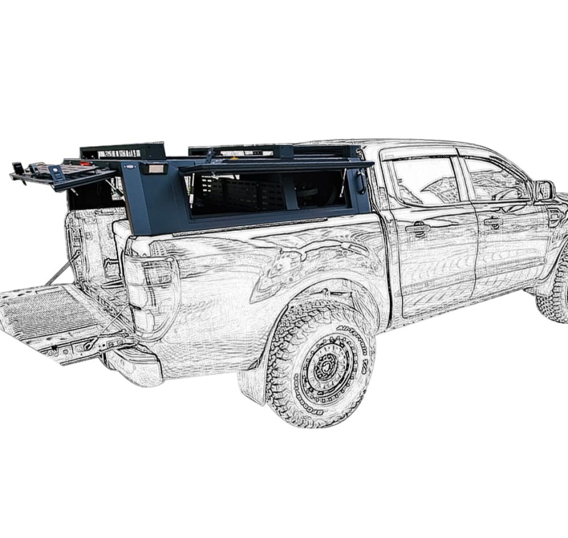 ranger half height pickup bed rack cover
