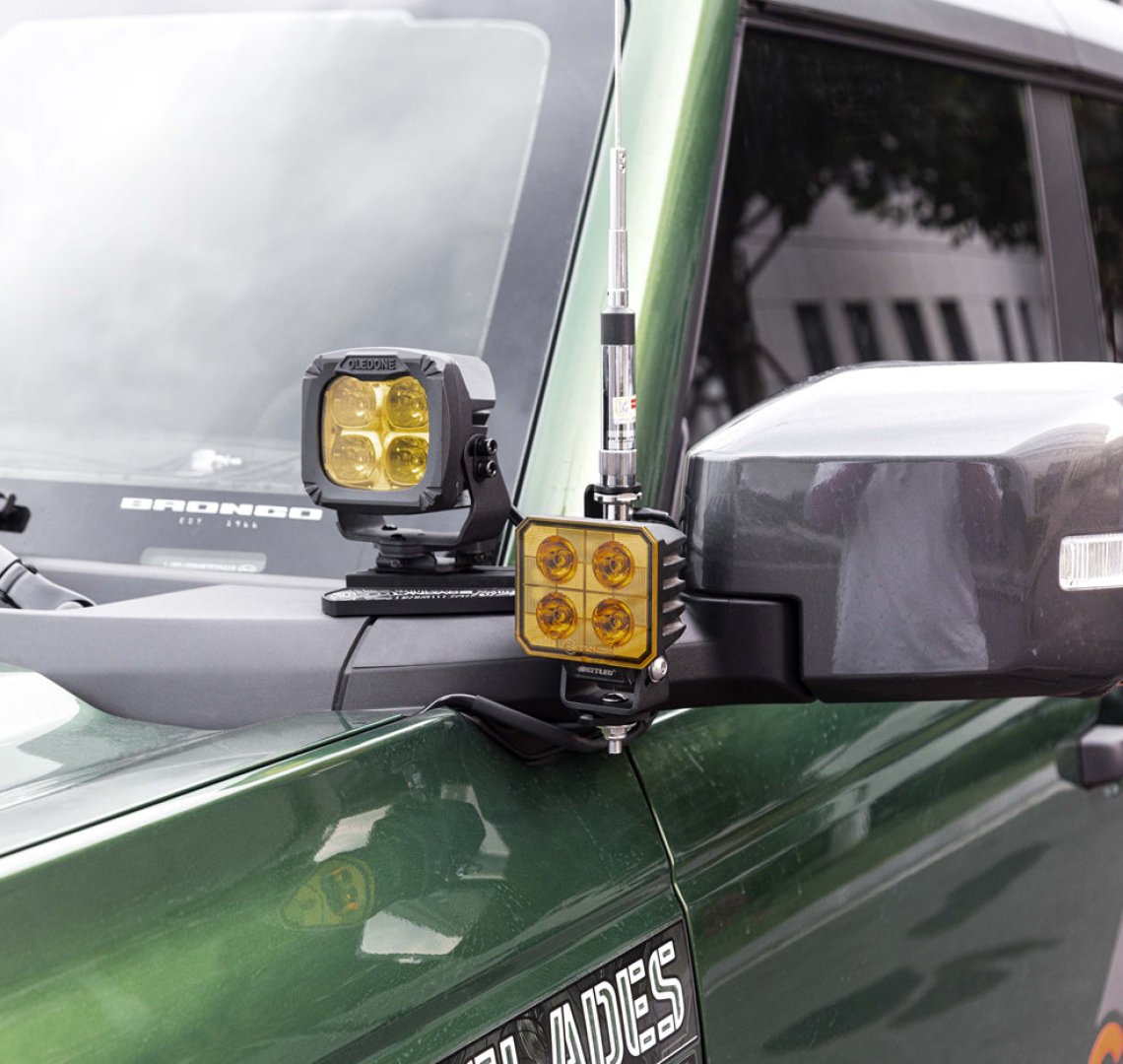 Ford Bronco A Column Spotlight Bracket