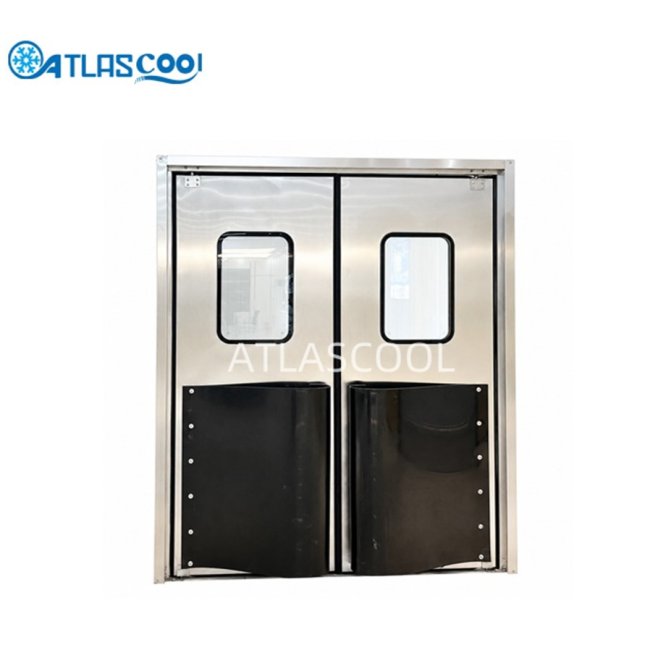 Double impact swinging traffic door