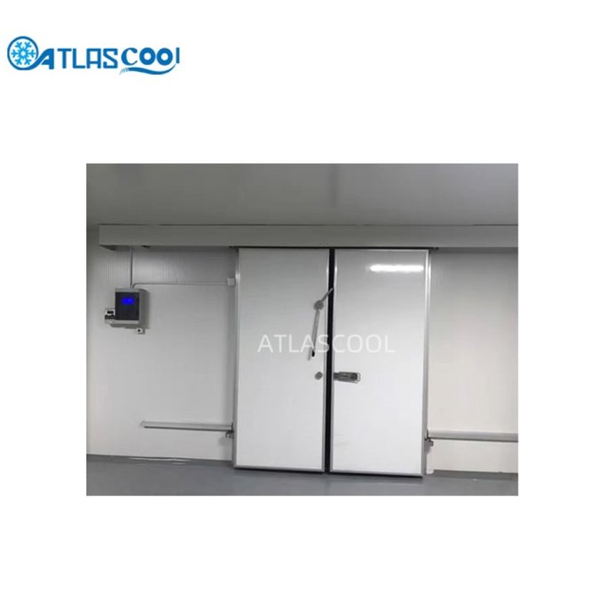 Double open sliding freezer room door