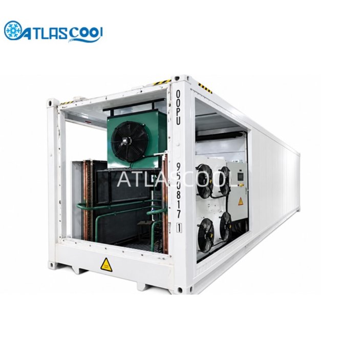 Mobile containerized refrigerated blast freezer