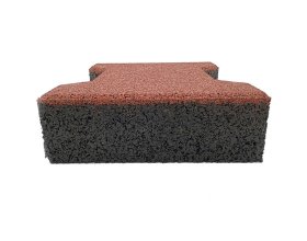 Rubber garden tiles with slip-resistant outdoor surface