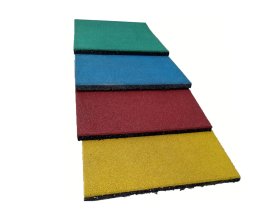 Rubber mats for play area with slip-resistant surface