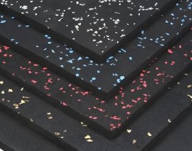 Textured rubber gym mats for safe fitness flooring