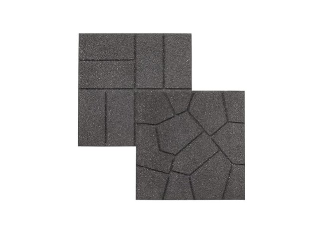 Outdoor playground flooring with resilient rubber surface