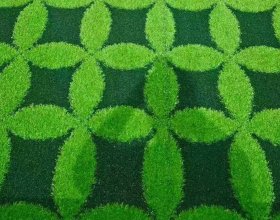3D embossed artificial grass with durable PE fibers for realistic outdoor lawns