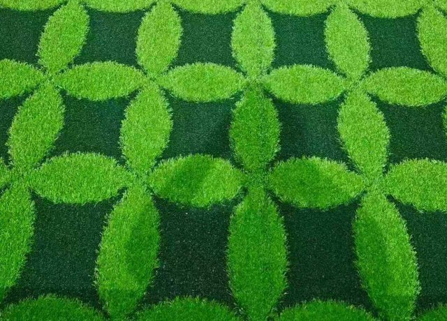 3D embossed artificial grass with durable PE fibers for realistic outdoor lawns