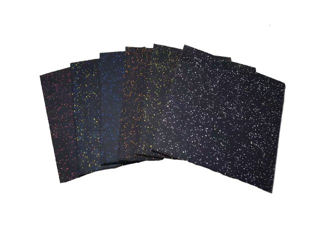 Rubber gym mat with shock absorption for fitness floors