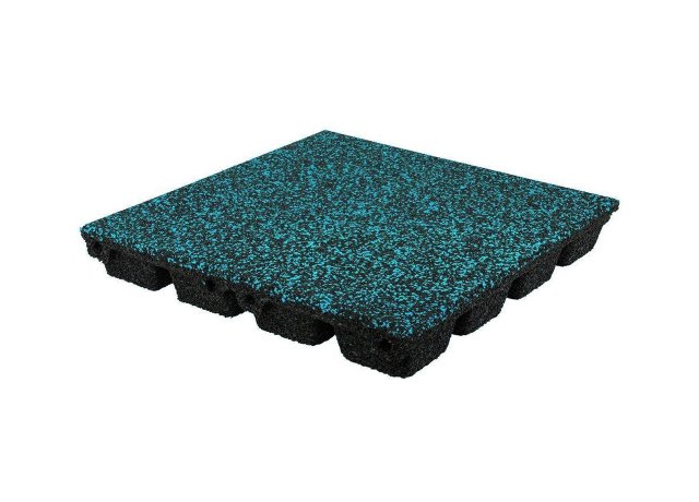 Interlocking playground tiles with resilient rubber surface