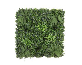 Outdoor green wall panels with realistic layered foliage