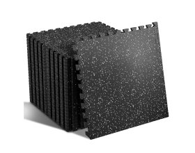 Rubber gym flooring tiles for indoor fitness areas
