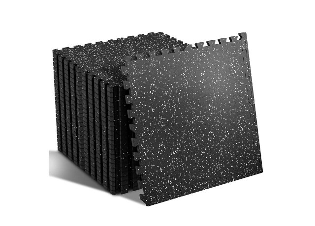 Rubber gym flooring tiles for indoor fitness areas