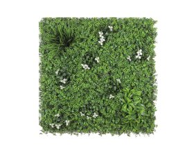 Artificial live wall panels with dense PE foliage outdoors