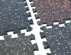 Non-slip rubber floor tile for indoor gym flooring