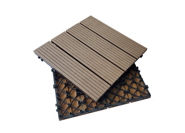 DIY decking tiles with durable base for backyard