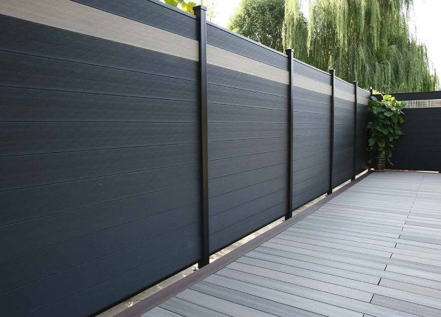 Modern WPC wall panel fence for outdoor privacy