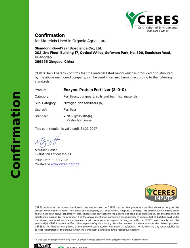 CERES ENZYME PROTEIN FERTILIZER