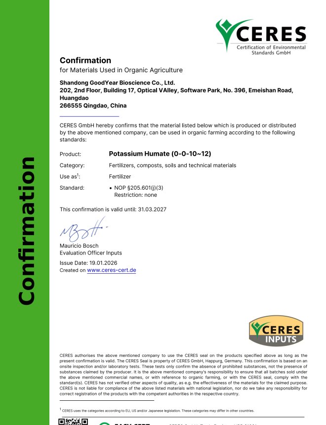 CERES POTASSIUM HUMATE