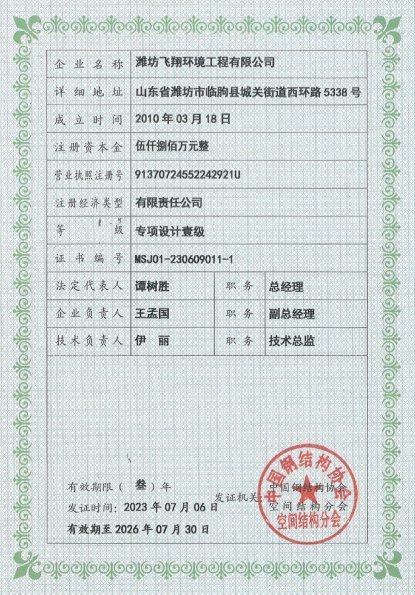  Specialized Qualification Certificate