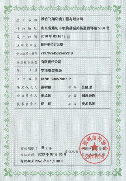  Specialized Qualification Certificate