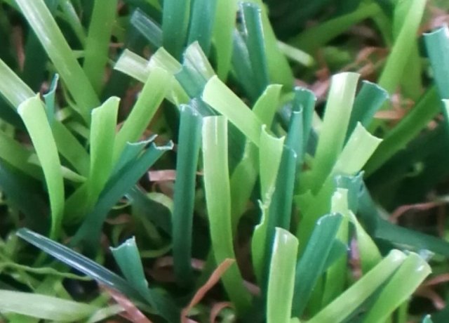 four tone landscaping synthetic grass with blended PE fibers for natural lawns