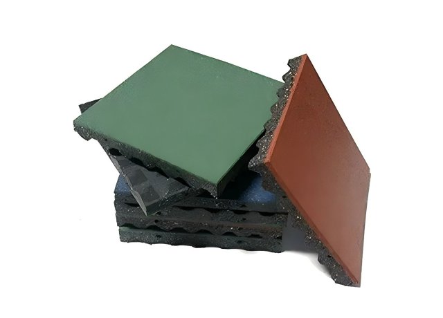 Playground flooring tiles with durable rubber construction