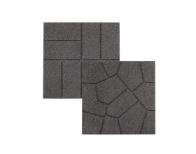 Outdoor playground flooring with resilient rubber surface