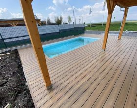 Co extrusion WPC decking for residential outdoor decks