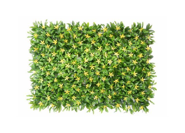 Realistic greenery panels for an outdoor patio wall