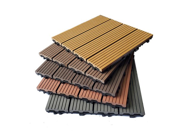 DIY composite decking tiles for modern outdoor patio