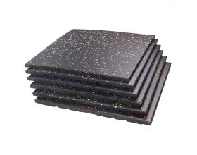 Rubber gym tiles with anti-slip surface for training