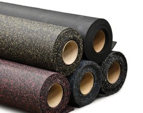 Rubber gym flooring rolls for commercial fitness floors