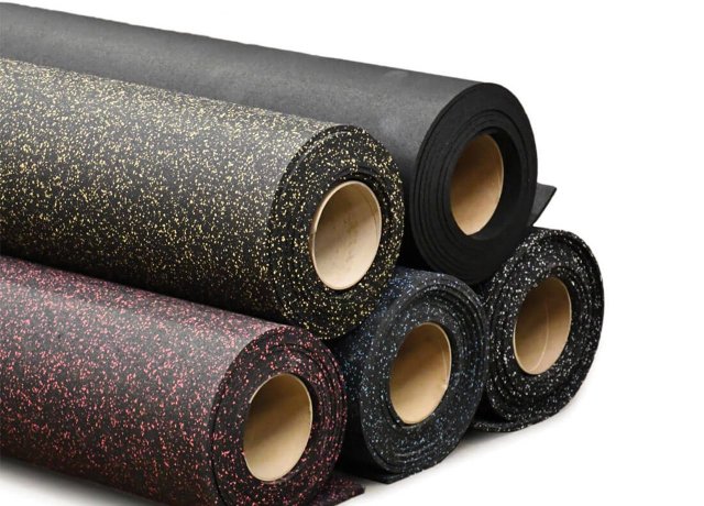 Rubber gym flooring rolls for commercial fitness floors