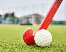 Hockey artificial turf installed on a field hockey pitch