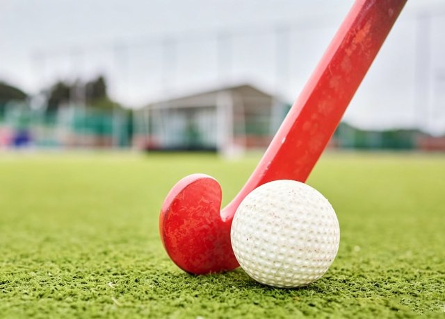 Hockey artificial turf installed on a field hockey pitch