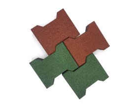 Interlocking rubber garden tiles for outdoor pathways