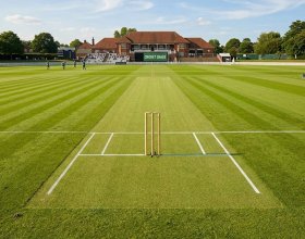 Dense cricket grass for artificial grass cricket pitch