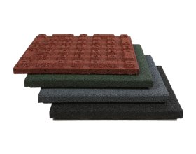 Outdoor rubber playground flooring around play equipment