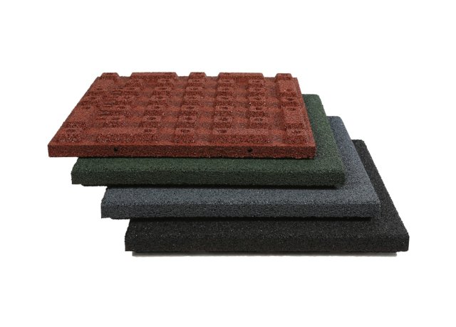 Outdoor rubber playground flooring around play equipment