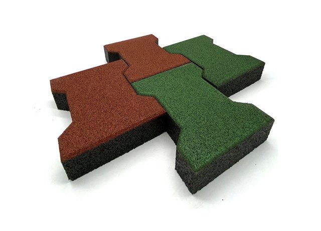 Rubber garden tiles for landscaped garden walkways