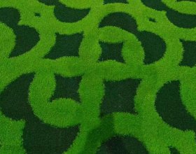 3D pattern artificial grass with PE fibers for decorative landscape applications
