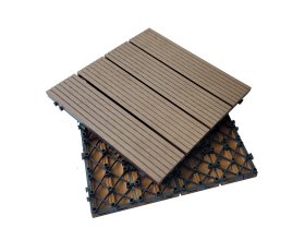 DIY decking tiles with durable base for backyard